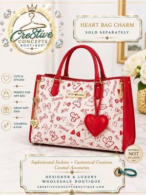 Heart Bag Charm Keychain-One NIP